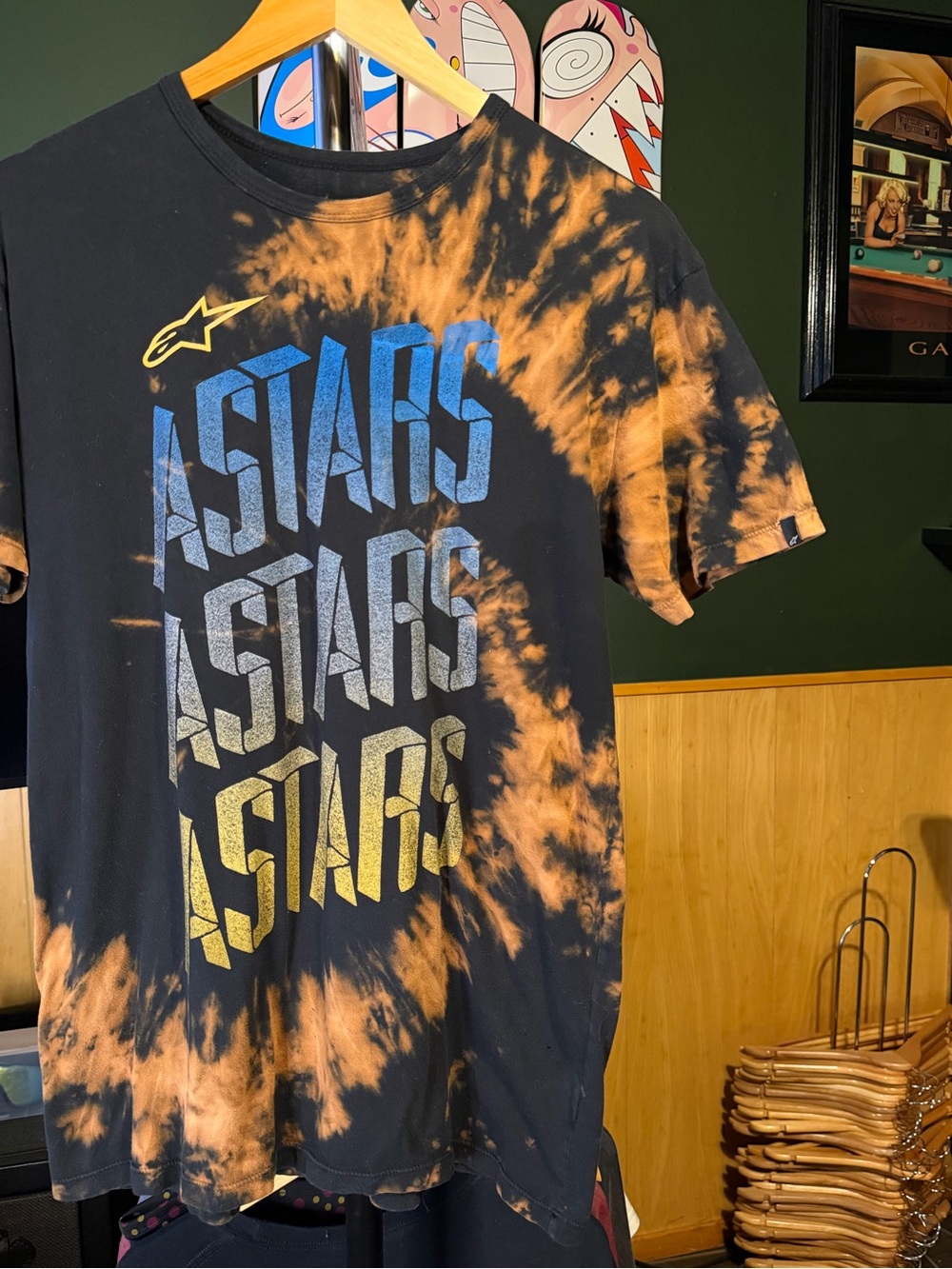 Alpinestars Black & Orange Tie-Dye Logo Tee